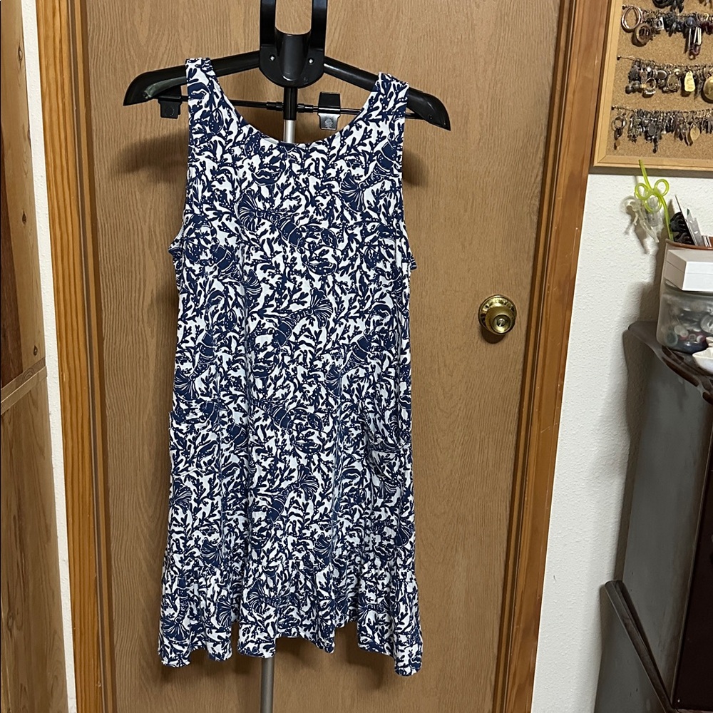 Lilly Pulitzer L Kristen flounce dress in oyster bay blue Krilling it